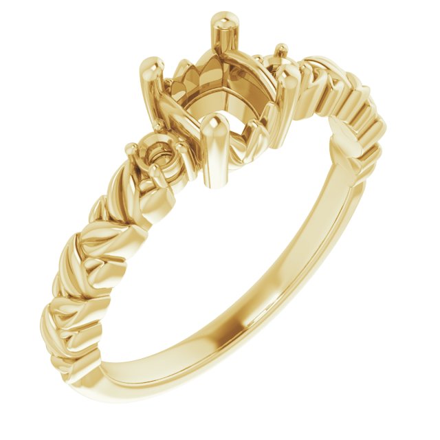 Accented Floral Engagement Ring