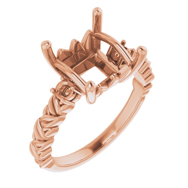 Accented Floral Engagement Ring