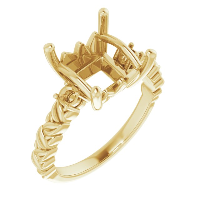Accented Floral Engagement Ring