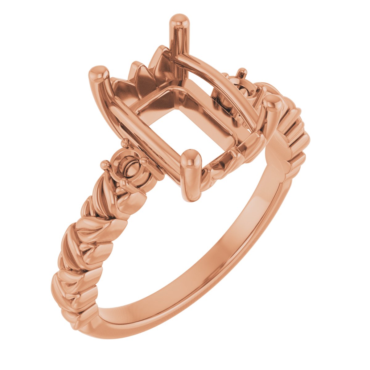 Accented Floral Engagement Ring