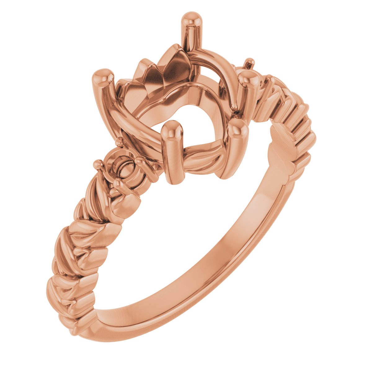 Accented Floral Engagement Ring