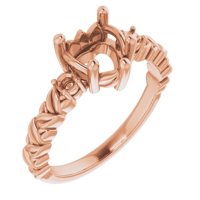 Accented Floral Engagement Ring