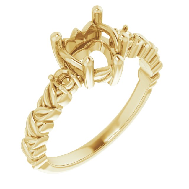 Accented Floral Engagement Ring