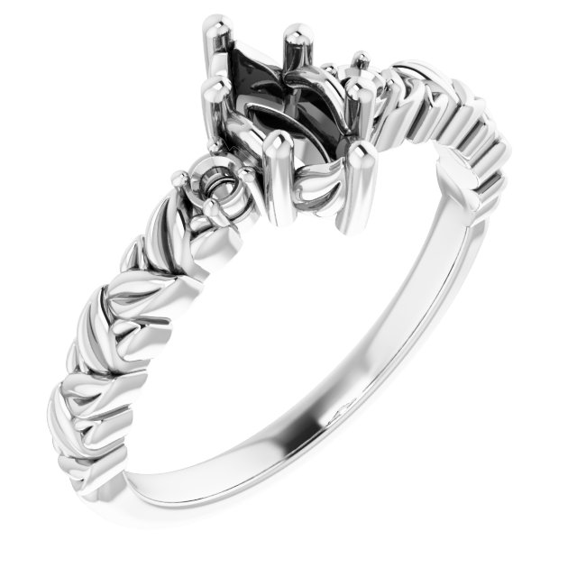 Accented Floral Engagement Ring