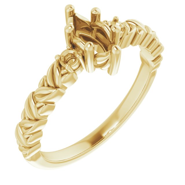 Accented Floral Engagement Ring