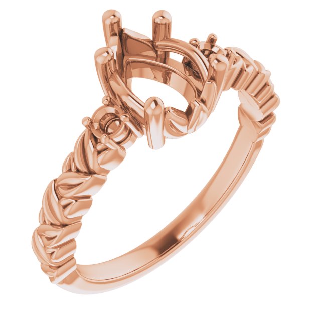 Accented Floral Engagement Ring