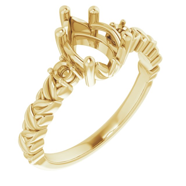 Accented Floral Engagement Ring