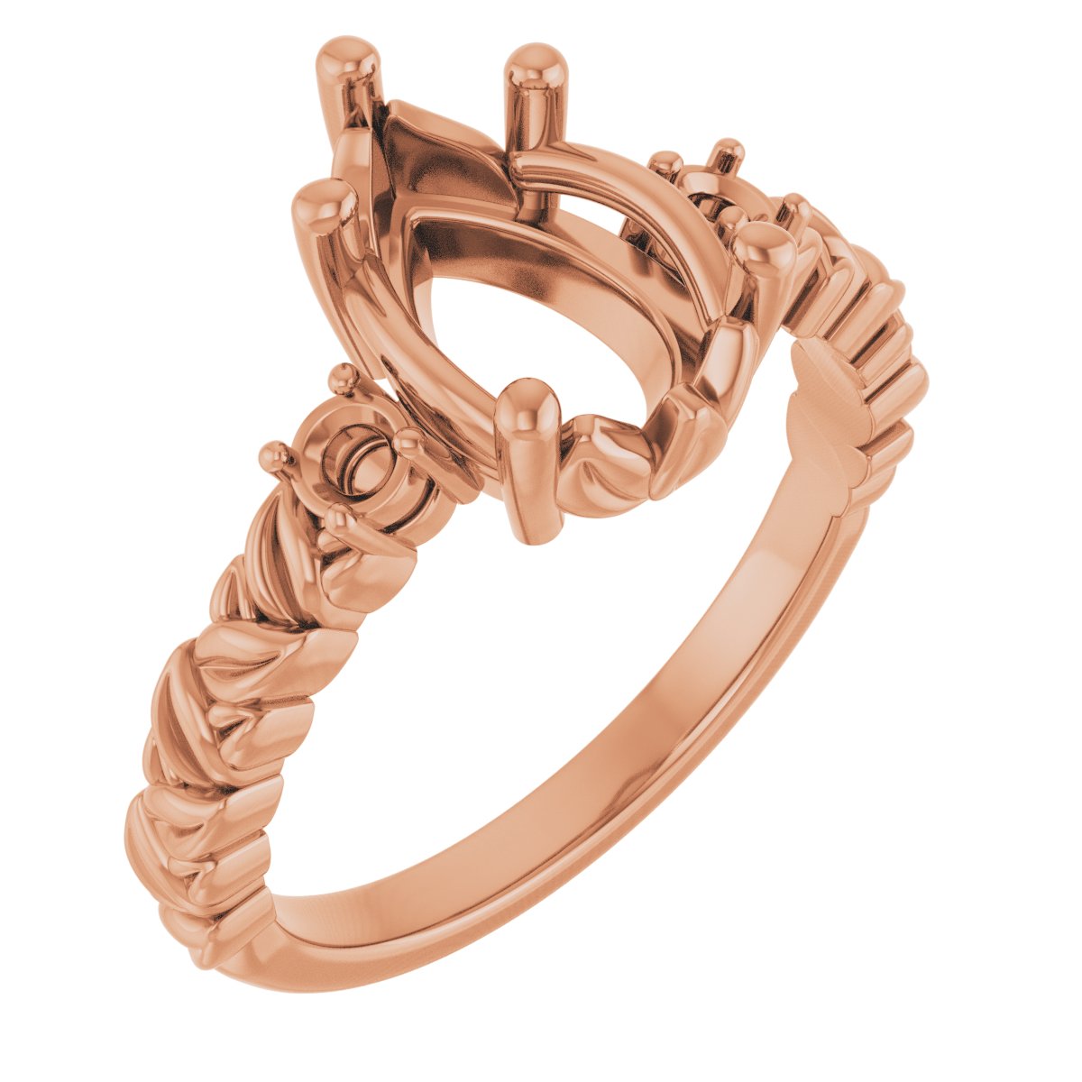 Accented Floral Engagement Ring