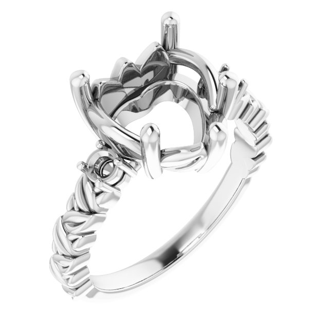 Accented Floral Engagement Ring