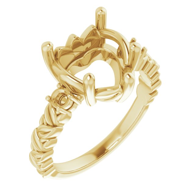 Accented Floral Engagement Ring