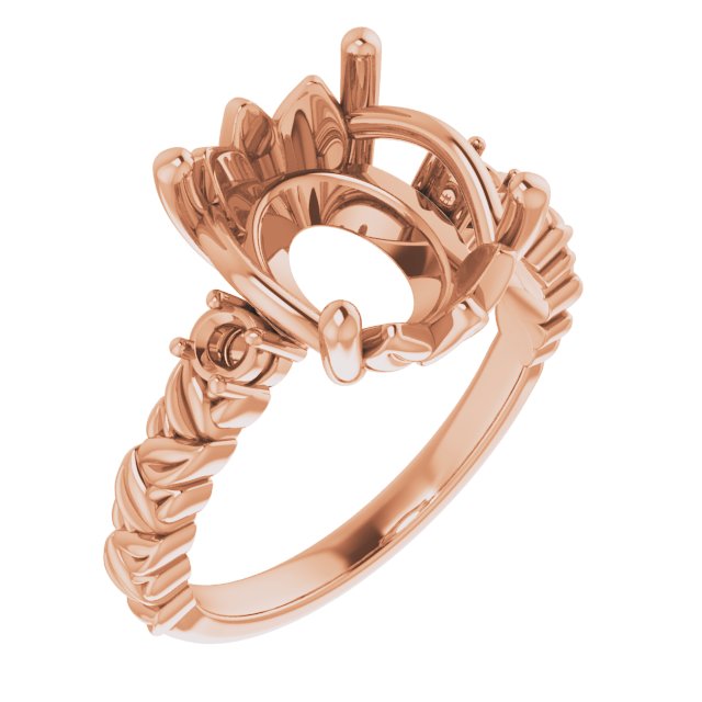 Accented Floral Engagement Ring