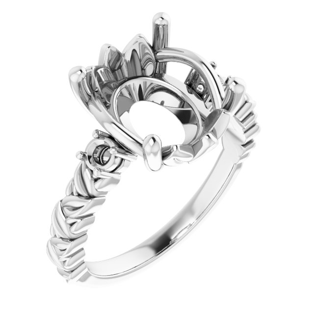 Accented Floral Engagement Ring