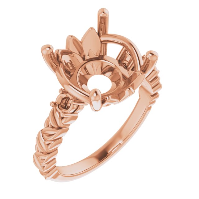 Accented Floral Engagement Ring
