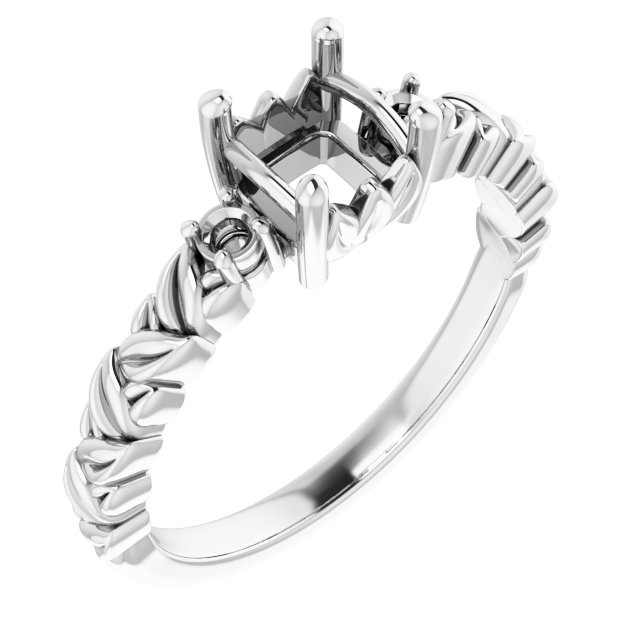 Accented Floral Engagement Ring