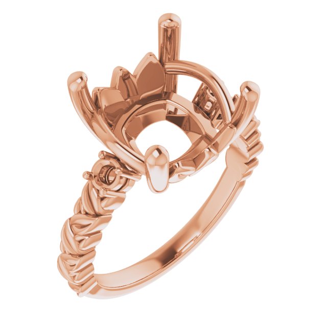 Accented Floral Engagement Ring