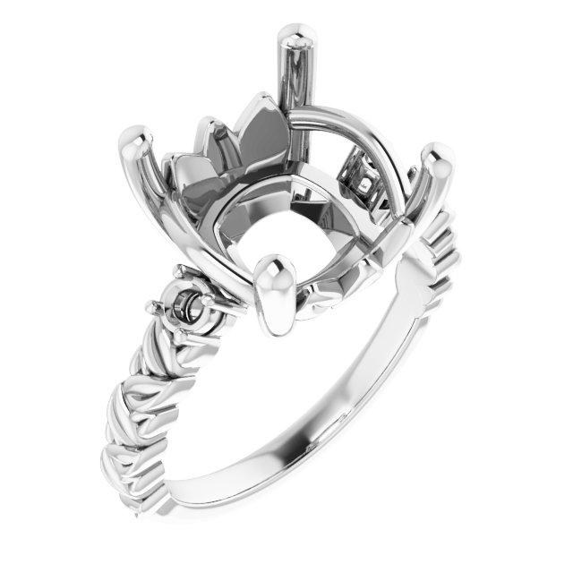 Accented Floral Engagement Ring