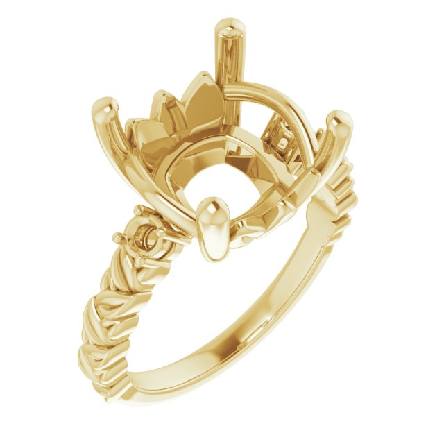 Accented Floral Engagement Ring