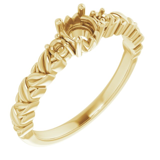 Accented Floral Engagement Ring