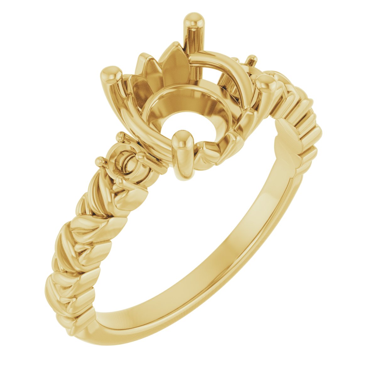 Accented Floral Engagement Ring