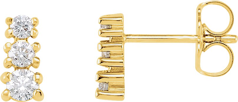Graduated Three-Stone Earrings