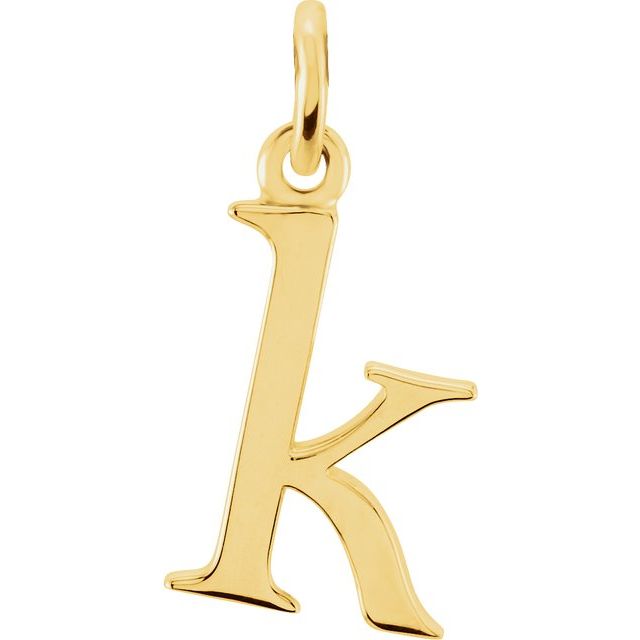 18K Yellow Gold-Plated Sterling Silver Lowercase Initial K Pendant