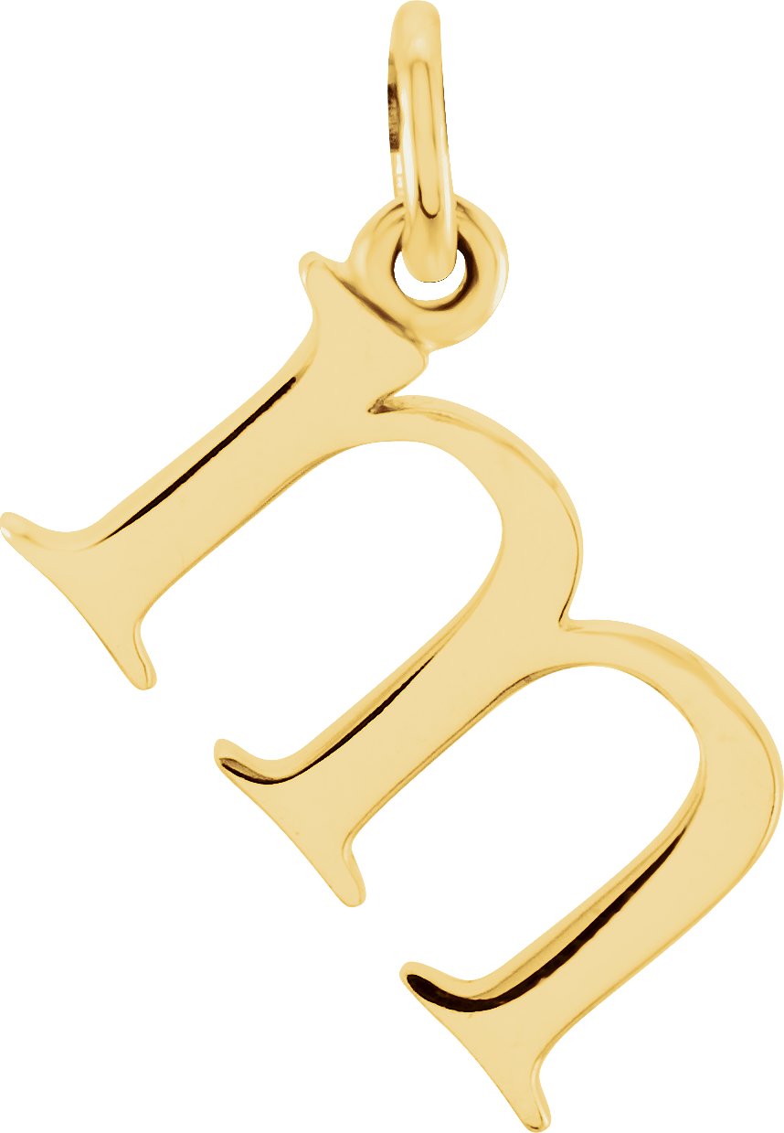 18K Yellow Gold Plated Sterling Silver Lowercase Initial M Pendant Ref 18054189