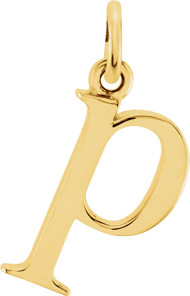 18K Yellow Gold Plated Sterling Silver Lowercase Initial P Pendant Ref 18054195