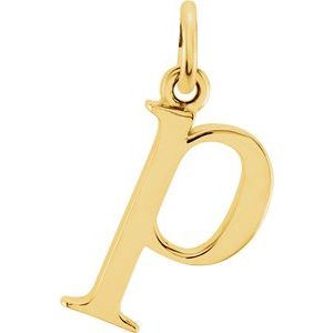 18K Yellow Gold-Plated Sterling Silver Lowercase Initial P Pendant