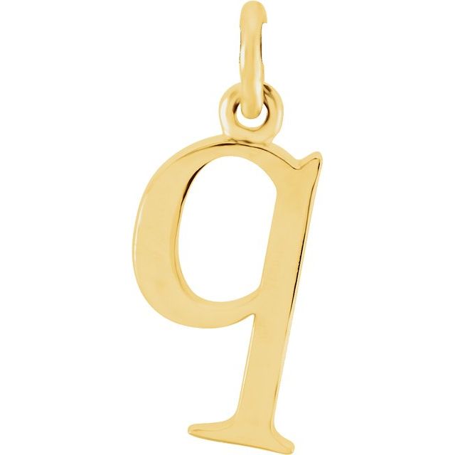18K Yellow Gold-Plated Sterling Silver Lowercase Initial Q Pendant