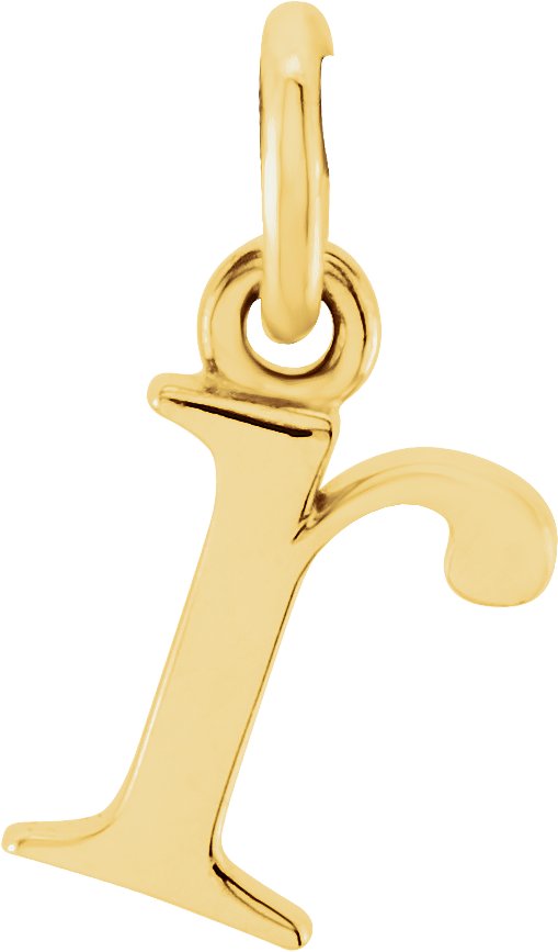 18K Yellow Gold Plated Sterling Silver Lowercase Initial R Pendant Ref 18054203