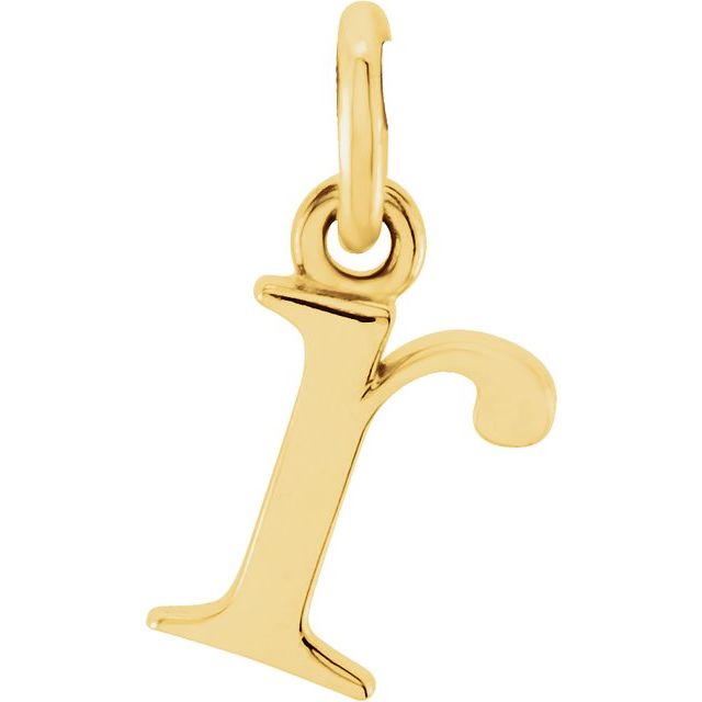 18K Yellow Gold-Plated Sterling Silver Lowercase Initial R Pendant