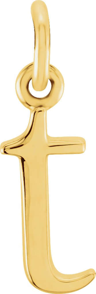 18K Yellow Gold-Plated Sterling Silver Lowercase Initial T Pendant