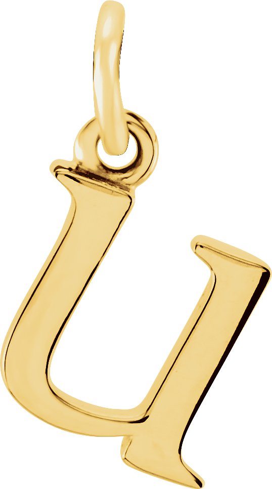 14K Yellow Lowercase Initial U Pendant