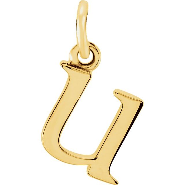 18K Yellow Gold-Plated Sterling Silver Lowercase Initial U Pendant