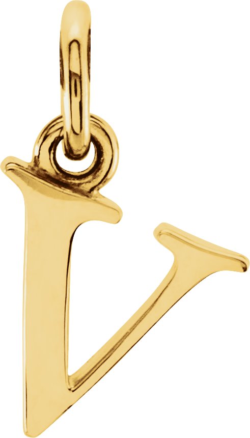 14K Yellow Lowercase Initial v Pendant Ref 5692157