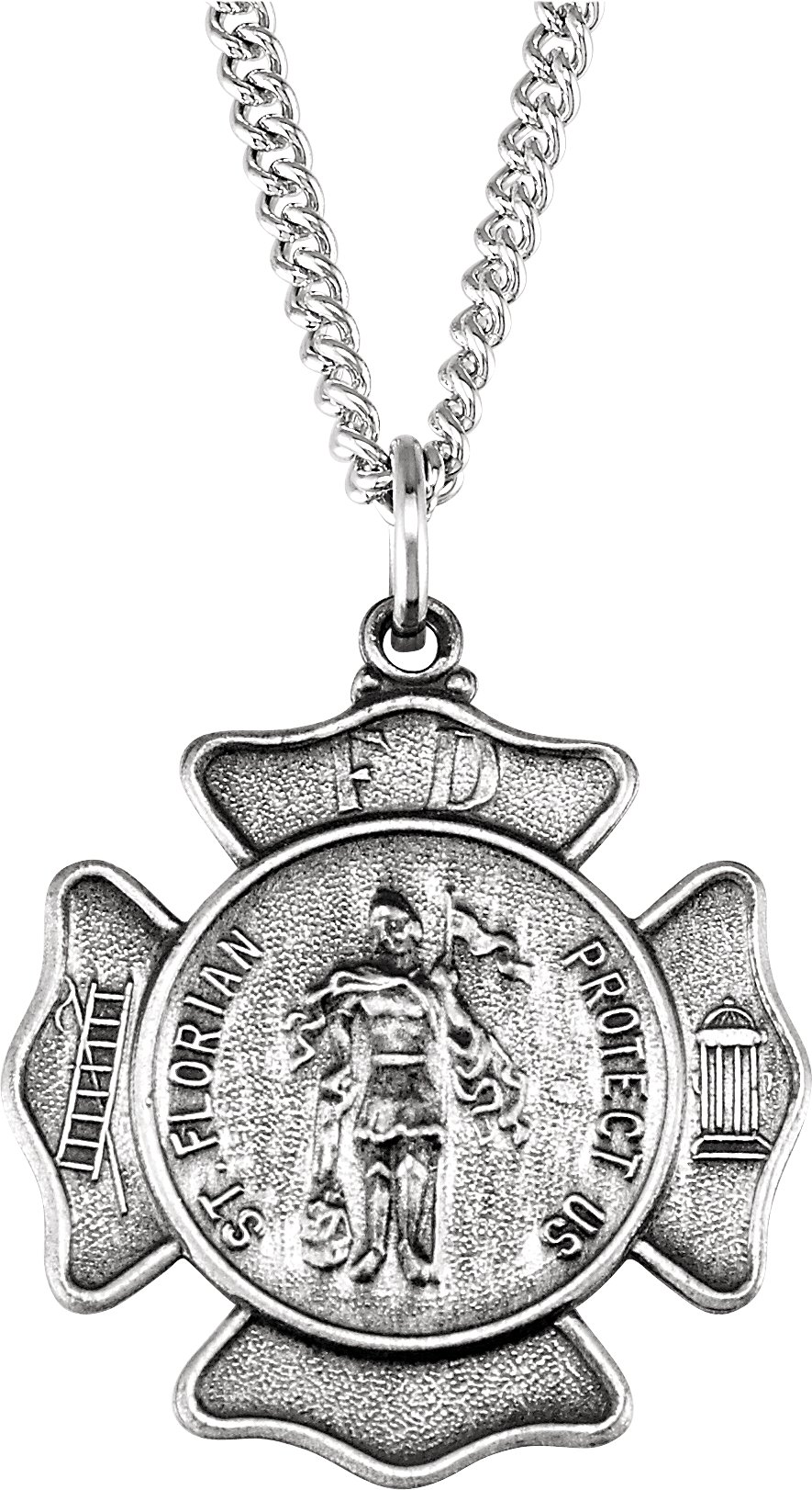 Sterling Silver 25 mm St. Florian Medal 24