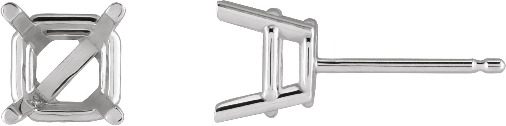 Asscher 4-Prong Stud Earrings