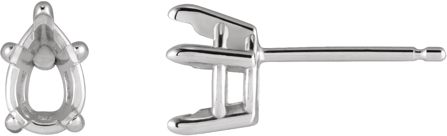 Pear 5-Prong Claw Stud Earrings