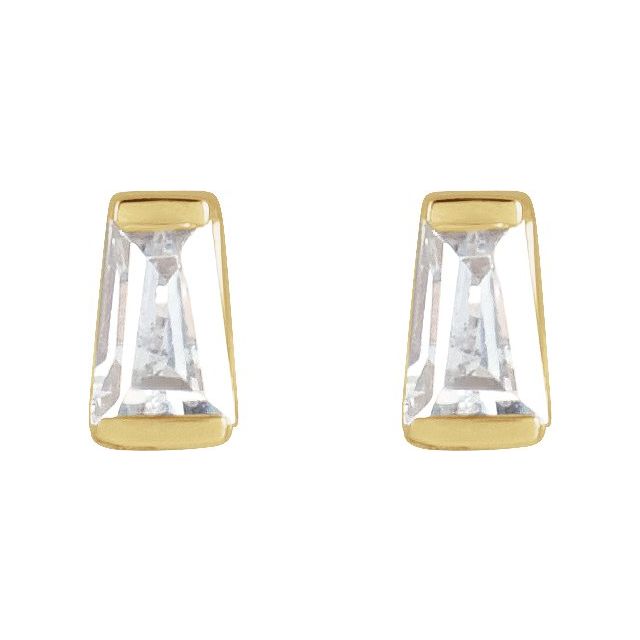 14K Yellow 1/8 CTW Natural Diamond Channel-Set Earrings