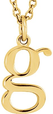 14K Yellow Lowercase Initial g 16 inch Necklace Ref 7016970