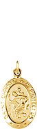 14K Yellow 15x11 mm Oval St. Christopher Medal