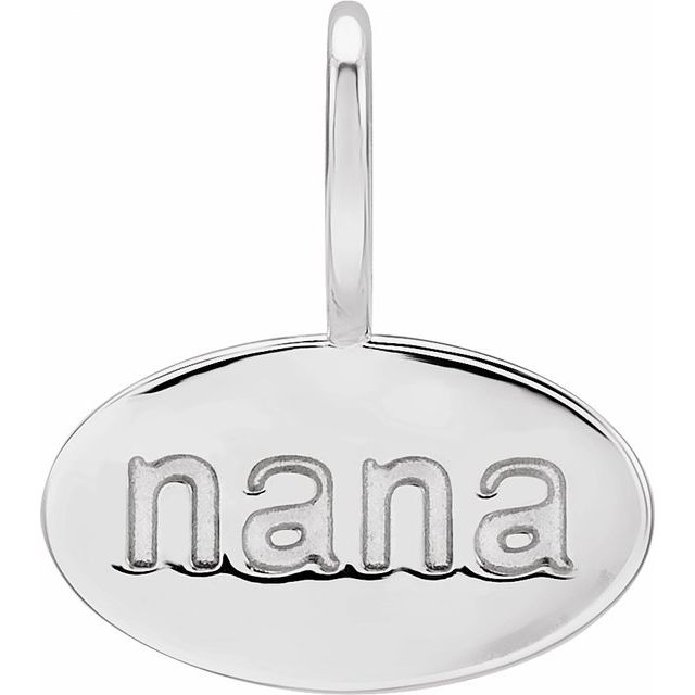 14K White "Nana" Charm/Pendant