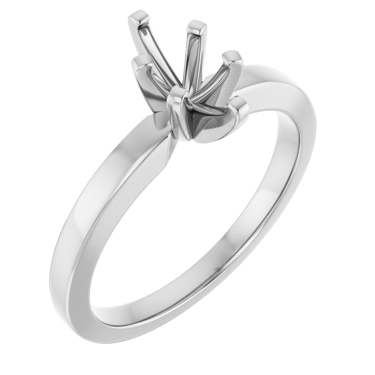 14K White 8x4 mm Marquise Solitaire Engagement Ring Mounting