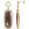 Sterling Silver Smoky Quartz and .75 CTW Diamond Earrings Ref 3625870