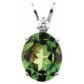 Accented Oval 4-Prong Pendant 