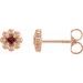 14K Rose Natural Mozambique Garnet Petite Flower Beaded Earrings