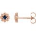 14K Rose Lab-Grown Blue Sapphire Petite Flower Beaded Earrings