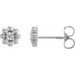 14K White .06 CTW Natural Diamond Petite Flower Beaded Earrings