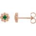 14K Rose Natural Tsavorite Garnet Petite Flower Beaded Earrings