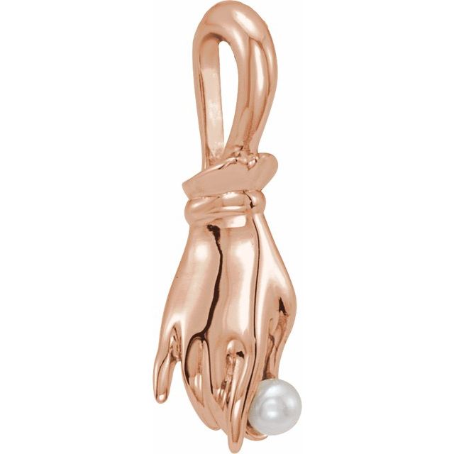 Cultured White Seed Pearl Buddha Hand 16-18 Cultured White Seed Pearl Buddha Hand 16-18